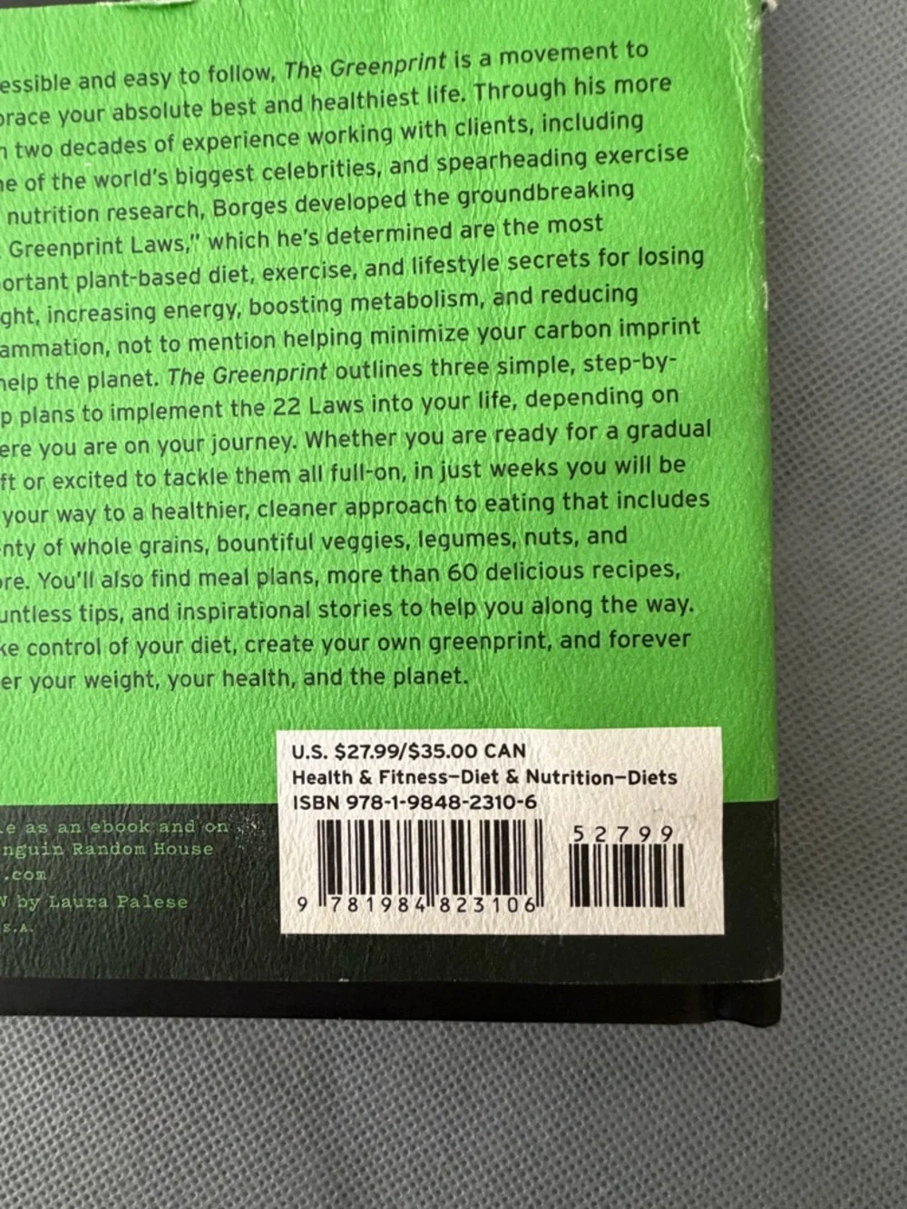 The Greenprint Marco Borges Hardcover Book Plant Based Diet Excellent ((F147)